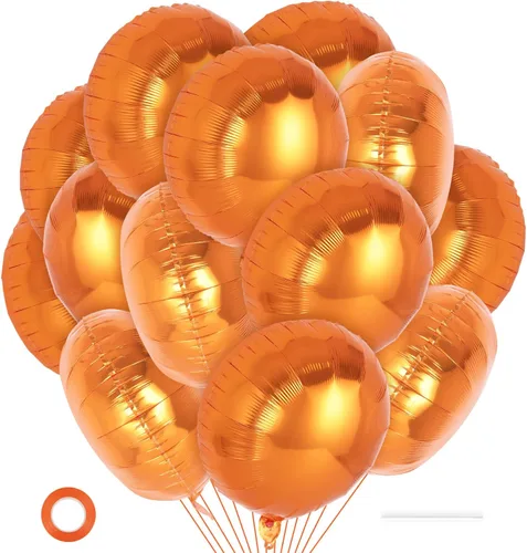 Miniatura 8 de 20 globos redondos negros, globos redondos de aluminio de 18 pulgadas, globos redondos gigantes de helio de Mylar para fiestas de cumpleaños, baby