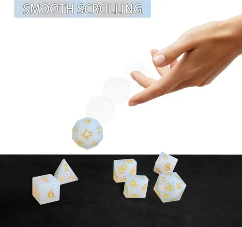 Miniatura 5 de LUCKY-M Juego de dados de piedras preciosas DND, juego de dados de mazmorras y dragones, juegos de dados RPG, accesorios de regalo