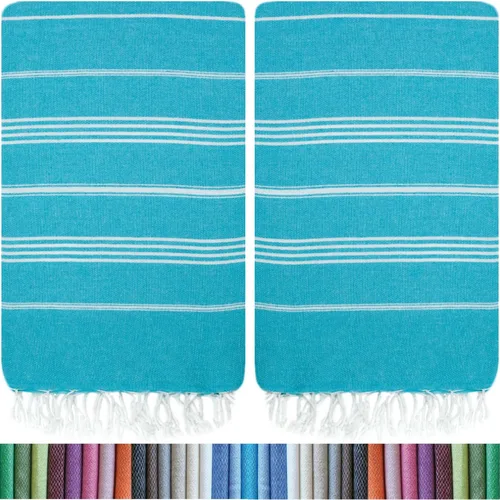 Miniatura 20 de HAVLULAND Toallas de playa de gran tamaño de 72 x 40 pulgadas, toalla de playa turca sin arena, toallas de piscina extra grandes, toallas de baño