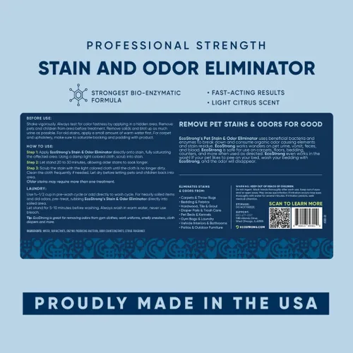 Miniatura 8 de Eco Strong Removedor de manchas y olores de mascotas, limpiador de enzimas de orina de gato, destructor de orina para perros, limpiador enzimático