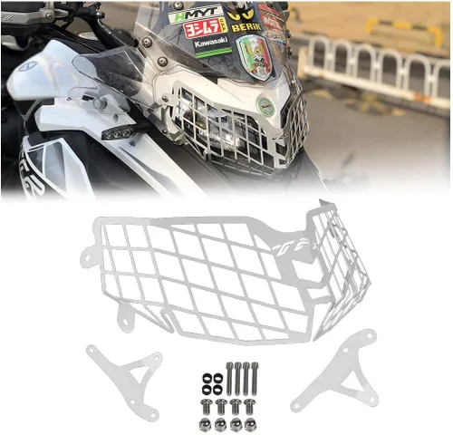 Miniatura 10 de Accesorios de motocicleta Cubierta de faro delantero Protector de parrilla Lente de malla para Benelli TRK502 TRK502X TRK 502 502X (negro)