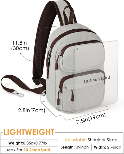 Miniatura 5 de ETRONIK Bolso bandolera para hombres y mujeres, bolso cruzado antirrobo, mochila de hombro, mochila de pecho para viajes, senderismo