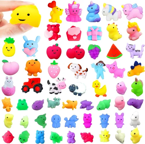 150 piezas de juguetes blandos Mochi, juguetes esponjosos Kawaii para aliviar el estrés, mini juguetes esponjosos para fiestas, premios para la