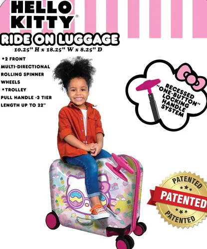 Miniatura 3 de Fast Forward Maleta de 18 "para niñosequipaje de mano con ruedas para niños pequeños de remolque, Varios colores, Hello Kitty