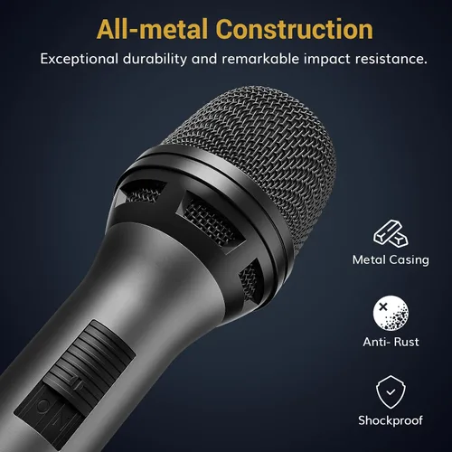 Miniatura 3 de TONOR Micrófono Vocal Profesional para Cantar, Micrófono de Karaoke Dinámico de Mano con Cable, Micrófono de Estudio Cardioide con Cable XLR de 4.5M