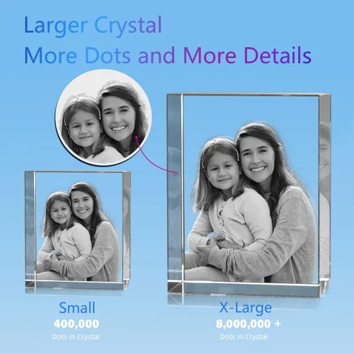 Miniatura 5 de Foto en cristal 3D de HAN'S LASER, regalo personalizado con tu propia foto, regalo único para el día del padre, matrimonio, regalo conmemorativo