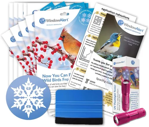 Miniatura 31 de WindowAlert Cobertura Anticolisión de Copo de Nieve - Adhesivo de Ventana UV-Reflectante para Proteger a las Aves Silvestres de Colisiones contra