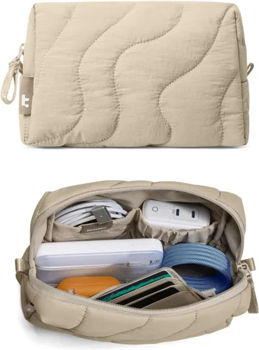 tomtoc Organizador de Electrónica Estuche de Viaje, Bolsa Organizadora Suave y Esponjosa Regalos de Cumpleaños Navidad Esenciales de Viaje para