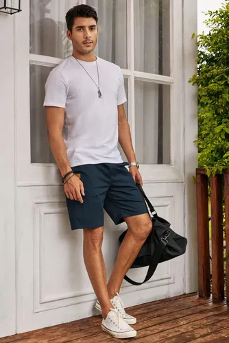 Miniatura 6 de JMIERR - Pantalones cortos informales para hombre, pantalones cortos de golf, pantalones chinos con cordón, de tela de sarga elástica, para verano