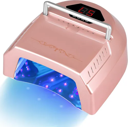 Miniatura 10 de Lámpara de uñas LED UV profesional, lámpara de uñas inalámbrica de 72 W con ventilador, luz LED para uñas de gel, secadora de uñas con 45 cuentas