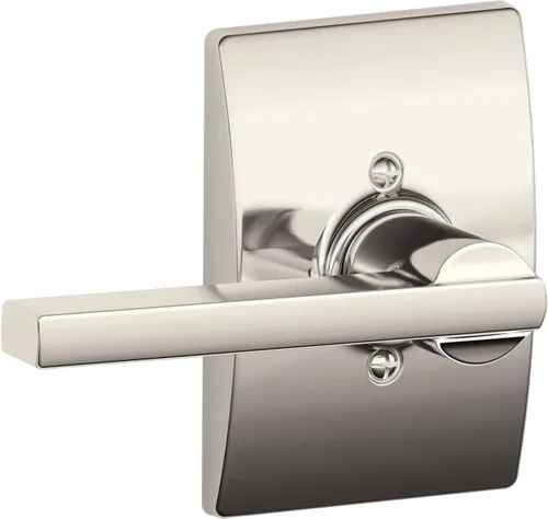 Miniatura 65 de Schlage F10 LAT 626 CEN Latitude - Manilla de puerta con moldura Century, cerradura de paso para pasillo y armario, cromo satinado