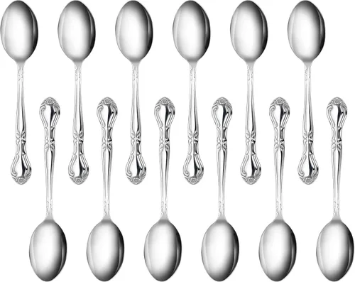 Miniatura 10 de New Star Foodservice 58840 - Juego de cubiertos con diseño de rosa (3 piezas, acero inoxidable), Vajilla, Plateado