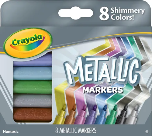 Marcadores metálicos Crayola, 8 contenidos, Paquete de 10, Multicolor