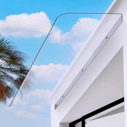 Toldo para ventana, toldo para puerta delantera al aire libre, patio, cubierta de policarbonato silenciosa, protección contra la lluvia y la nieve,