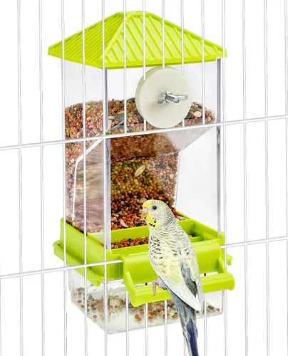 Miniatura 15 de Hamiledyi - Set de comederos sin ensuciar para pájaros con dispensador de agua, contenedor de semillas para periquitos, comedero automático