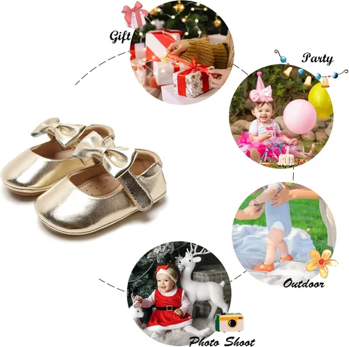 Miniatura 122 de Felix & Flora Zapatos de bebé de suela suave - Zapatos de bebé para caminar, mocasines, suela de goma, zapatos de cuna