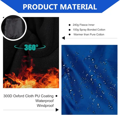 Miniatura 3 de FONIRRA Chaqueta de alta visibilidad para hombre, impermeable, reflectante, con capucha, de alta visibilidad, para el invierno, abrigo de seguridad