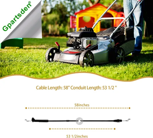 Miniatura 3 de Cable de freno 104-8676 14759 para cortacésped reciclador Toro de 22 pulgadas 20013 20017 2002-09 longitud del cable 58 pulgadas