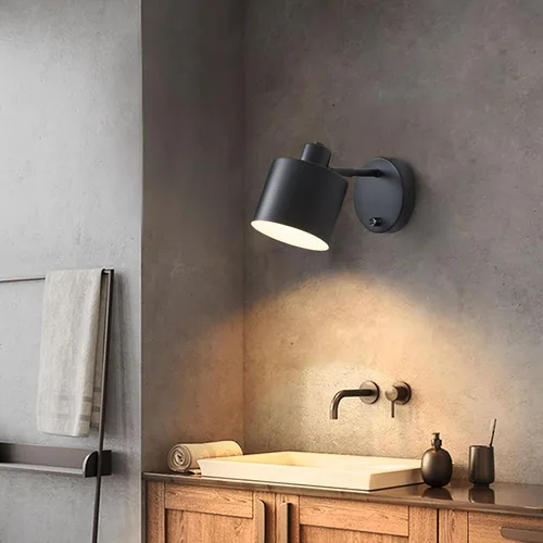 Miniatura 8 de LIGHTESS Aplique de pared con interruptor, apliques de pared de granja con atenuador de encendido y apagado, luces de pared industriales negras