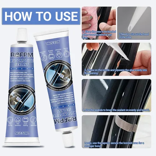 Miniatura 6 de Adhesivo Sellador Automotriz para Reparación de Cuerpo de Coche, 100ml Pegamento para Cuerpo de Auto Resistente al Calor, Adhesivo de Silicona Negro