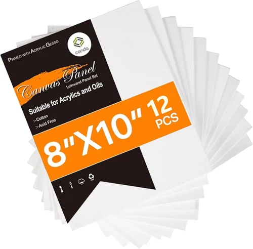 Miniatura 13 de conda Lienzos para pintar de 9 x 12 pulgadas, paquete de 24 tableros de lienzo blanco en blanco, imprimados, 100% algodón, paneles de lienzo