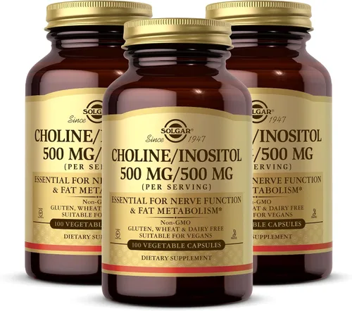 Miniatura 7 de Solgar Colina/Inositol 500 mg/500 mg, 100 cápsulas vegetales (paquete de 2) – Metabolismo energético, salud hepática, esencial para la función