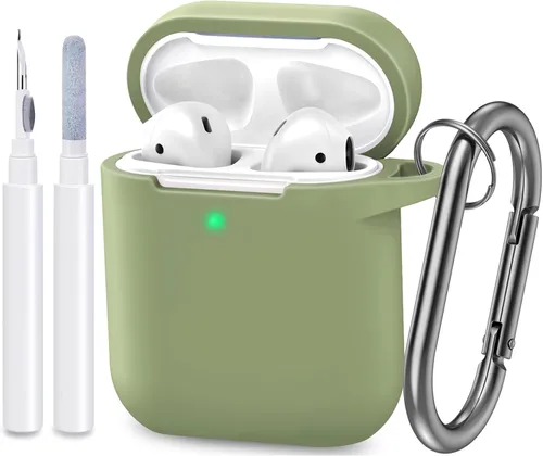 Miniatura 25 de Funda compatible con AirPods, cubierta protectora de silicona completa a prueba de polvo diseñada para Apple AirPods de 1.ª y 2.ª