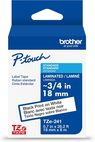 Miniatura 10 de Brother Cinta de etiquetas P-Touch TZe negra con impresión en azul (TZe541), laminada, 3/4 pulgadas x 26.2 pies (0.709 in x 26.2 ft)