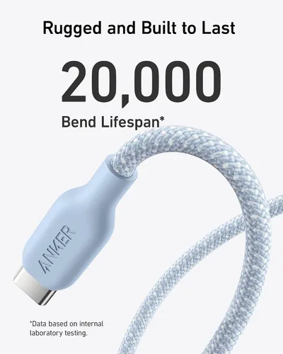 Miniatura 5 de Anker Cable USB C, cable de carga rápida tipo C bio-trenzado de 240 W para iPhone serie 17, MacBook Pro 2020, iPad Pro y más