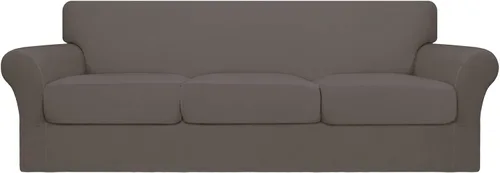 Miniatura 46 de Easy-Going Funda de sofá suave y elástica de 3 piezas para perros, funda de sofá lavable para sofá de 2 cojines separados, protector elástico