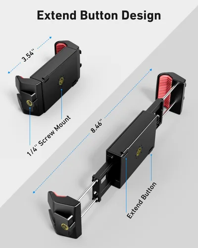 Miniatura 2 de KraftGeek Soporte de trípode para teléfono, iPad, soporte para iPhone con adaptador de tornillo de 1/4 pulgadas, soporte de trípode para iPhone Pro