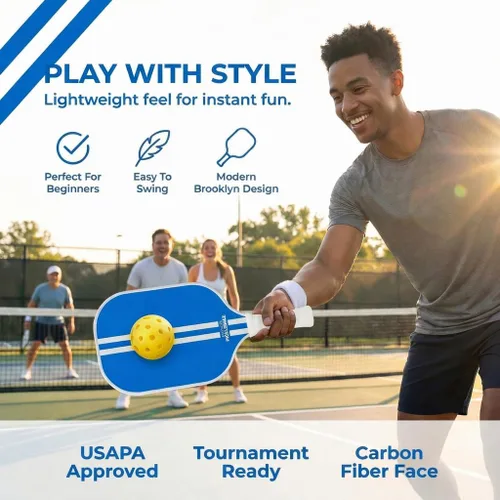 Miniatura 2 de Brooklyn Pickleball Co. – Carbon Fiber Pickleball Paddles – USAPA Approved, Honeycomb Core, Cushioned Grip, Lightweight Design – Single Paddles &