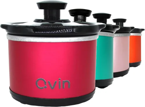 Miniatura 12 de Olla de cocción lenta mini de 0.65 cuartos de galón, olla de fusión para fondue con cacerola de gres apta para lavavajillas, para salsas, guisos