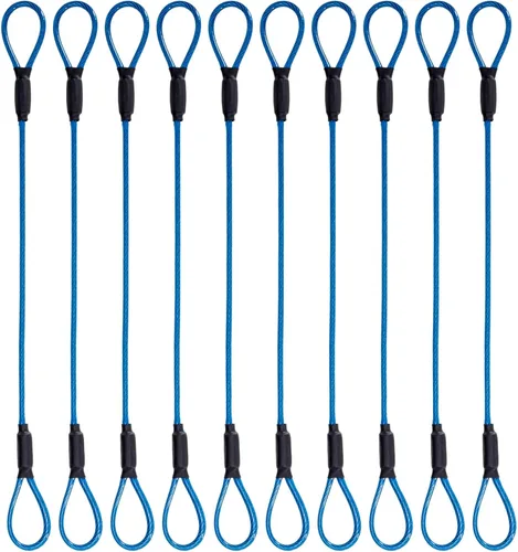 Miniatura 9 de Cuerda de alambre de acero de 0.130 in, bloqueo de cable de seguridad para viajes al aire libre, cable de seguridad trenzado recubierto de acero