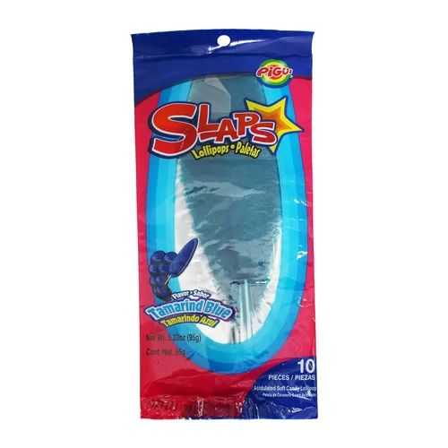 Miniatura 17 de Dulces Pigui - Paletas cachetada sabor tamarindo azul, dulce mexicano (10 paletas)
