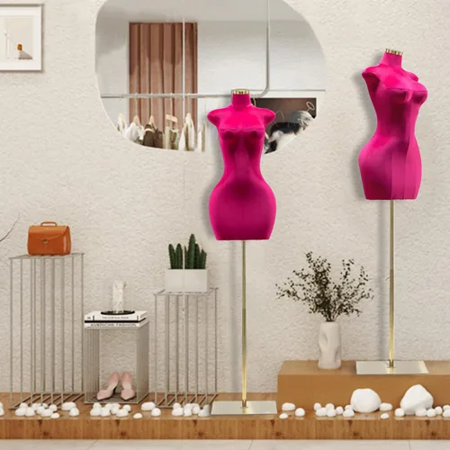 Miniatura 3 de Torso de maniquí femenino con curvas de tamaño grande, forma de vestido de cuerpo ajustable con base cuadrada de metal, pantalla de cuerpo completo