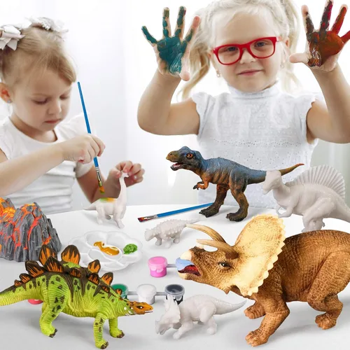 Miniatura 5 de Kit de pintura de dinosaurios 3D con 12 dinosaurios para niños de 3 a 15 años, kits de arte y manualidades, juguetes de dibujo con dinosaurios, set