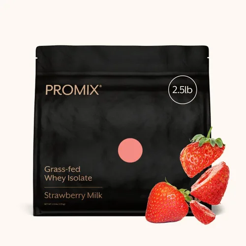 Miniatura 16 de ProMix Nutrition Proteína de suero aislada en polvo, 30g de aislado de suero alimentado con pasto, 6.6g de BCAAs, sin gluten, apta para dieta