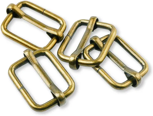 Miniatura 23 de CooBigo Paquete de 25 hebillas deslizantes ajustables de metal de 1 pulgada, ajustador rectangular Tri-Glide, deslizador de correa de tirantes