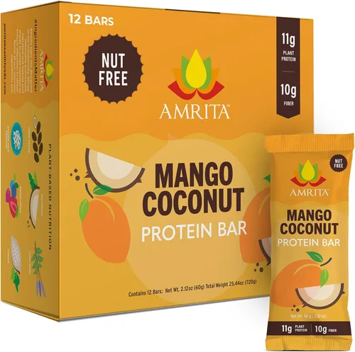 Miniatura 8 de Amrita Pack Variado Sin Frutos Secos de Barras de Proteína Veganas (Paquete de 12 x 3) Barra de Proteína a Base de Plantas de 11g a 12g Sin
