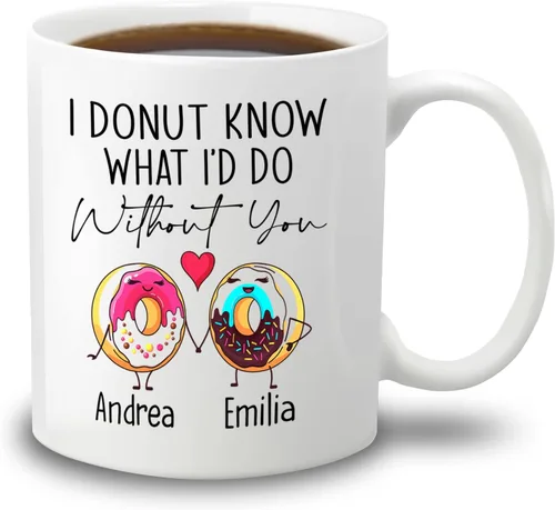 Miniatura 11 de Taza de café personalizada con diseño de flores con texto en inglés "If Friends Were Flowers I'd Pick You", taza de café de 11 onzas, 15 onzas