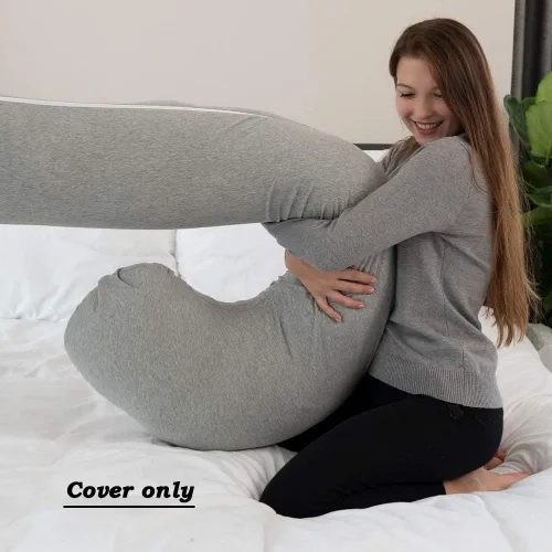 Miniatura 8 de INSEN Funda de almohada corporal de embarazo, funda de almohada de cuerpo completo en forma de C para mujeres embarazadas (jersey gris)