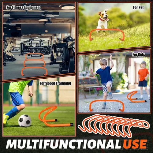 Miniatura 6 de Wettarn 10 unidades de entrenamiento de agilidad de velocidad, desmontables y duraderas, agilidad pliométrica y multiusos, equipo de entrenamiento