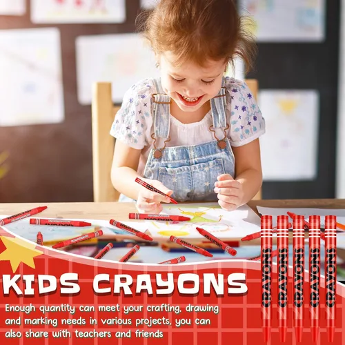 Miniatura 6 de Tenceur Juego de 100 crayones de un solo color a granel, regalos de fiesta, pasteles para adultos, profesores, pintura, aulas, grupos, fiestas, Rojo