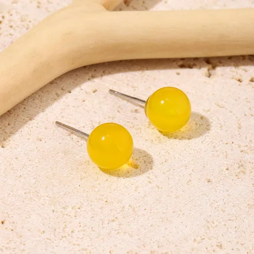 Miniatura 62 de Natural Stone Stud Earrings for Women 8mm Sterling Silver Genuine Gemstone Earrings Handmade Sterling Silver Crystal Stud Earrings for Women
