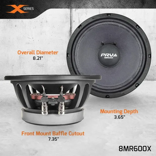 Miniatura 4 de PRV AUDIO Altavoz de rango medio de 8 pulgadas 8MR600X, 600 vatios, 8 ohmios, bobina de voz de doble capa de 2 pulgadas, altavoz de audio
