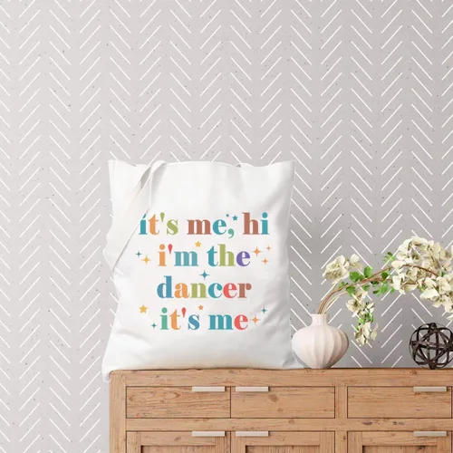 Miniatura 3 de TSOTMO Regalo de bailarina It's Me, Hi I'm The Dancer It's Me Bolsa de regalo para mujeres, entrenador de baile, profesor de baile, Beige, Bolso