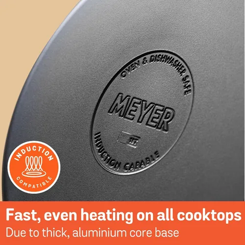 Miniatura 5 de Meyer Olla mediana de acero inoxidable de 6.5 cuartos de galón, olla de inducción, apta para lavavajillas, apta para horno, negro mate con asas