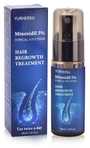 Minoxidil - Solución tópica al 5% en aerosol de suero para barba/crecimiento del cabello de los hombres, anti pérdida de cabello, hace que el