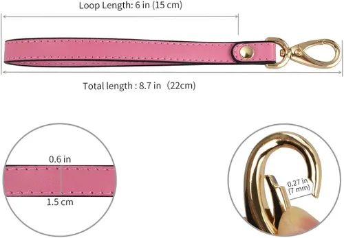 Miniatura 4 de Allzedream - Correa de pulsera de cuero genuino de repuesto para bolso de mano con llave